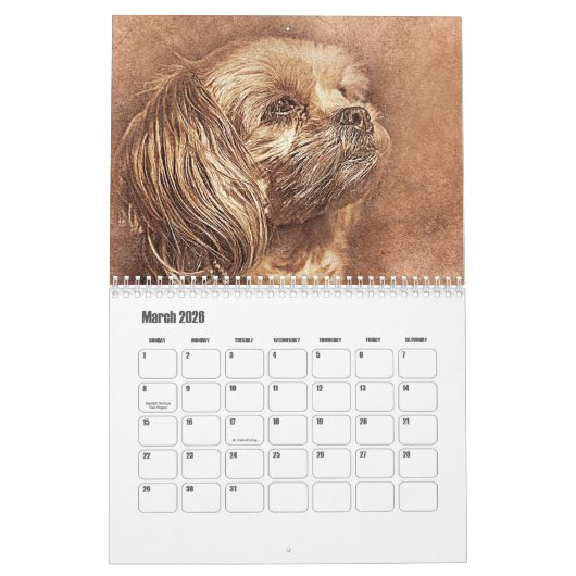 Abstract Art Dogs カレンダー (3月 2026)