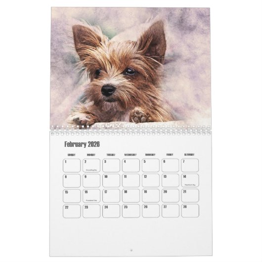 Abstract Art Dogs 2 カレンダー (2月 2026)