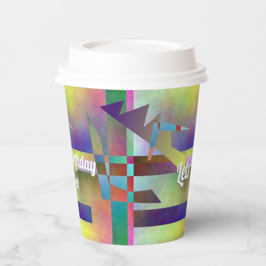 Abstract Art Elemental Birthday Party 紙コップ (左)
