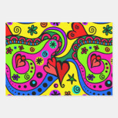 abstract art geometric and colorful patterns ラッピングペーパーシート (正面3)