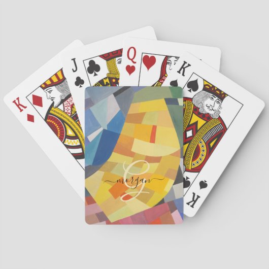 Abstract Art, Gold Monogram, Black Script Name トランプ (裏面)