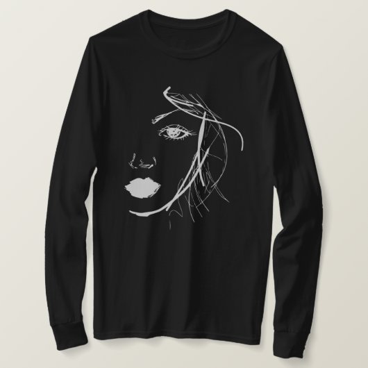 Abstract Art Lady Woman Face Gift Idea Tシャツ (デザイン正面)