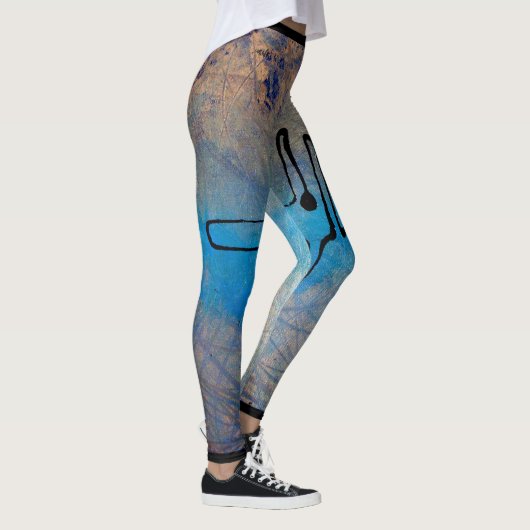 Abstract Art Leggings Blue Dog レギンス (右)