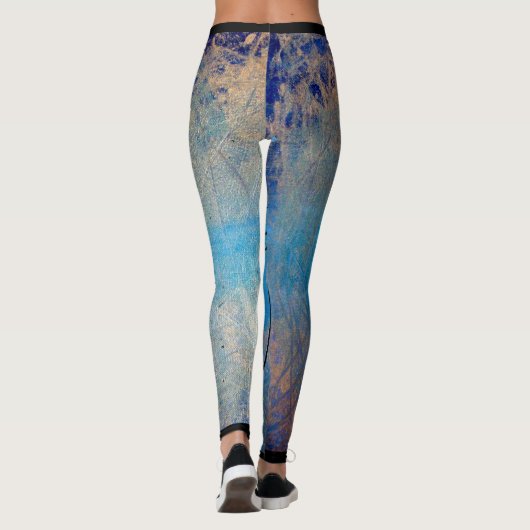 Abstract Art Leggings Blue Dog レギンス (裏面)