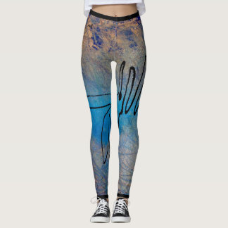 Abstract Art Leggings Blue Dog レギンス