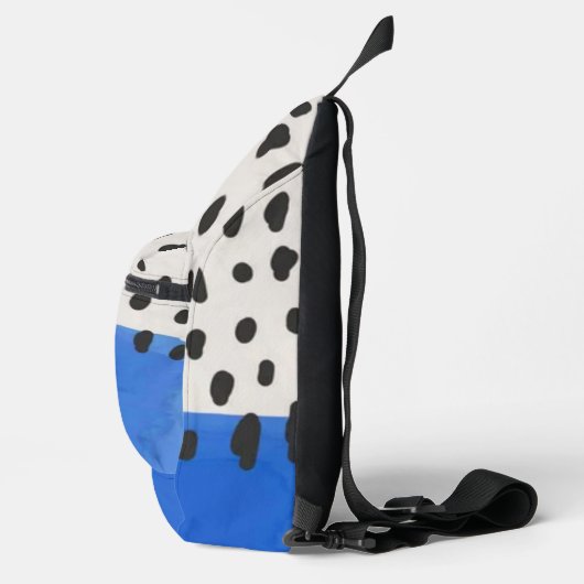 Abstract art minimal Monogram retro blue スリングバッグ (右)