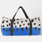 Abstract art minimal Monogram retro blue ダッフルバッグ (正面)