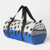 Abstract art minimal Monogram retro blue ダッフルバッグ (右コーナー)
