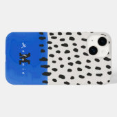 Abstract art minimal Monogram retro blue Case-Mate iPhoneケース (裏面 (横))