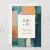 Abstract Art Modern Painting Unique Wedding セーブザデート (正面)