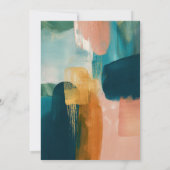 Abstract Art Modern Painting Unique Wedding セーブザデート (裏面)