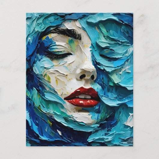 Abstract art painting female face ocean waves チラシ (正面)
