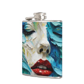 Abstract art painting female face ocean waves フラスク (左)