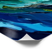 Abstract art painting female face ocean waves ポスター (コーナー)