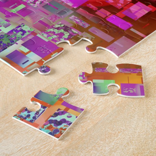 abstract art pixel digital cg colors ジグソーパズル (側面)