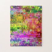 abstract art pixel digital cg colors ジグソーパズル (縦)
