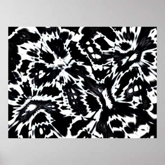 Abstract Art Poster Wild About Black White ポスター (正面)