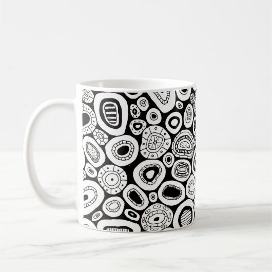 Abstract Art Random Blobby Shapes コーヒーマグカップ (左)