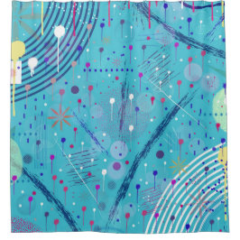 Abstract Art: Sparklers in the Sky シャワーカーテン