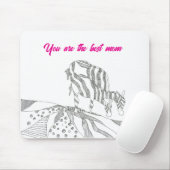 Abstract art stick figure mouse pad gift for mom マウスパッド (マウス)