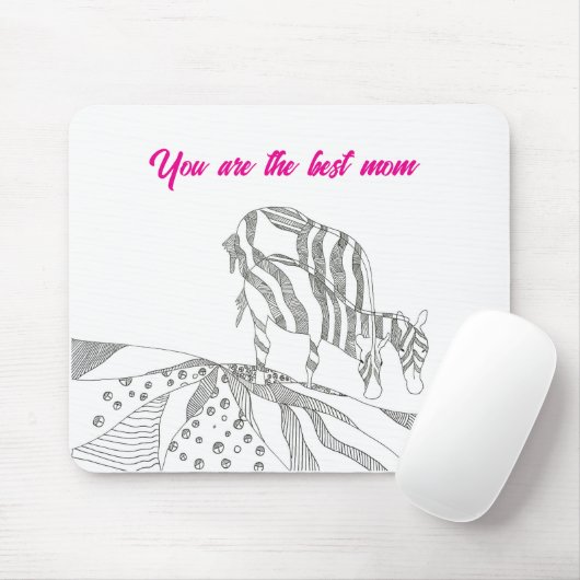 Abstract art stick figure mouse pad gift for mom マウスパッド (マウス)