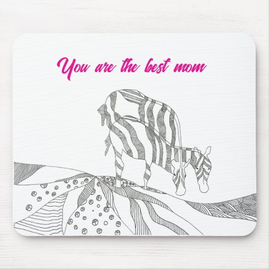 Abstract art stick figure mouse pad gift for mom マウスパッド (正面)