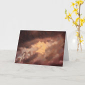 Abstract Art Stormy Sky in Gold and Mocha カード (黄色い花)