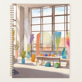 Abstract Art Studio | Bright Airy Watercolor プランナー手帳