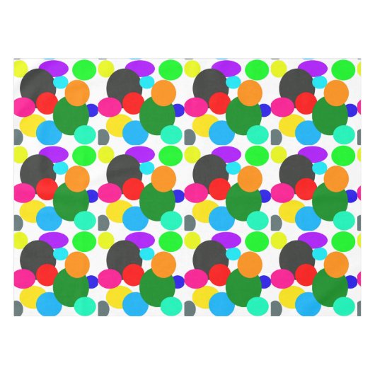 Abstract Art Turquoise Green Blue White テーブルクロス (正面(横))