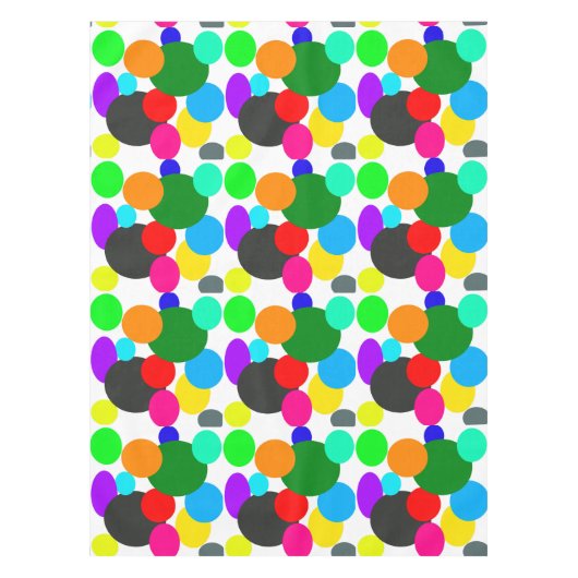 Abstract Art Turquoise Green Blue White テーブルクロス (正面)