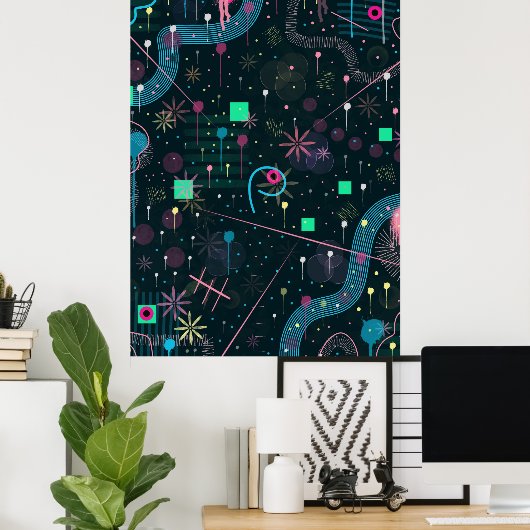 Abstract Art: Winter Skies ポスター (ホームオフィス)