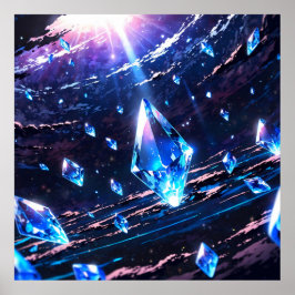 Abstract art with gemstones ポスター