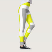 Abstract Art Yellow Grey White レギンス (右)
