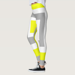 Abstract Art Yellow Grey White レギンス