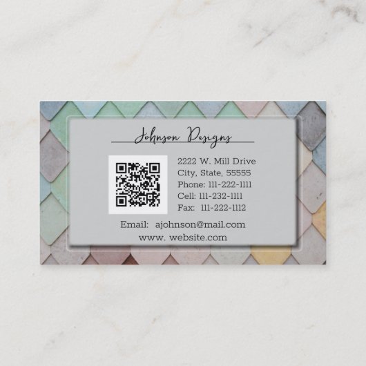 Abstract Artistic Tiled  名刺 (裏面)