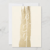 Abstract Artsy White Gold Brushstrokes Wedding 招待状 (裏面)