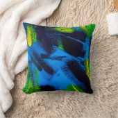 Abstract background. Acrylic black, yellow, blue,  クッション (ブランケット)