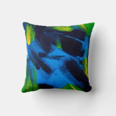 Abstract background. Acrylic black, yellow, blue,  クッション (裏面)