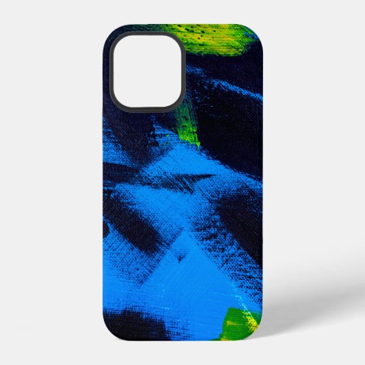 Abstract background. Acrylic black, yellow, blue, iPhoneケース (裏面)