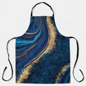 abstract background blue marble agate granite mosa エプロン (正面)