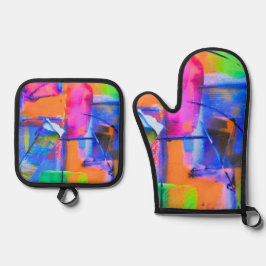 Abstract Background Colorful 鍋つかみ&鍋敷きセット