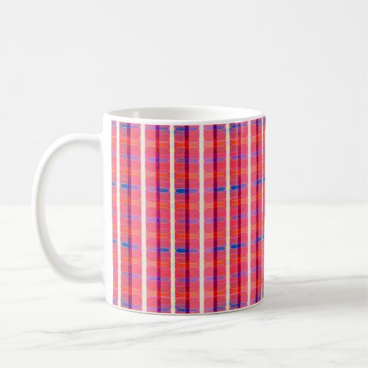 abstract background, colorful intersecting striped コーヒーマグカップ (左)