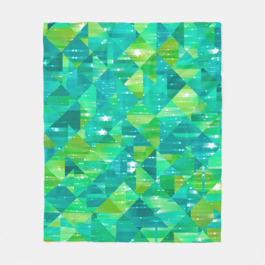 Abstract background. green mosaic フリースブランケット (正面)
