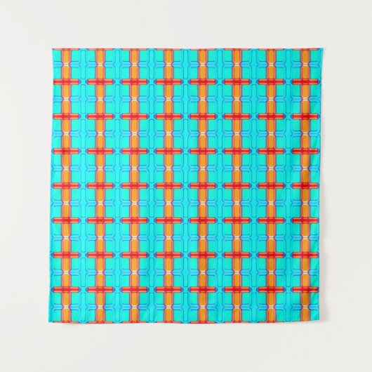 abstract background | multicolored gingham pattern タペストリー (正面)