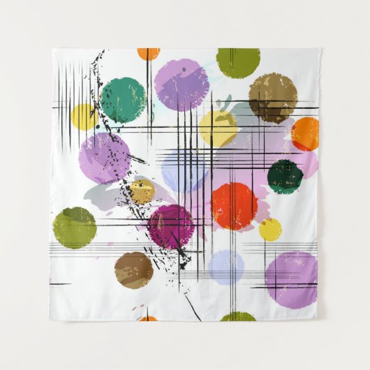 abstract background pattern, with circles, lines, タペストリー (正面)