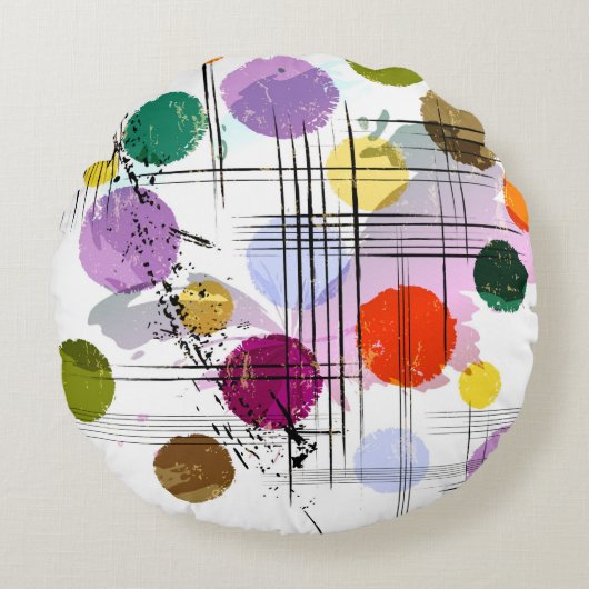 abstract background pattern, with circles, lines, ラウンドクッション (正面)