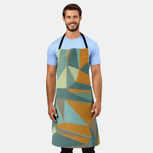 Abstract background with colorful trianglesabstrac エプロン (着用した状態)