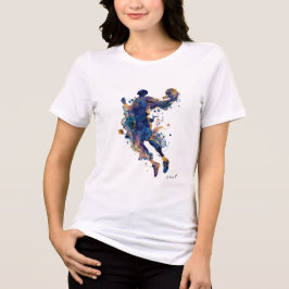Abstract Basketball Player | Fluid Ink Watercolor  トライブレンドＴシャツ