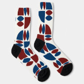 Abstract Bauhaus shapes in dark red and blue ソックス (右)
