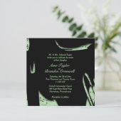 Abstract Black and Green Music Wedding Invitation 招待状 (スタンド正面)